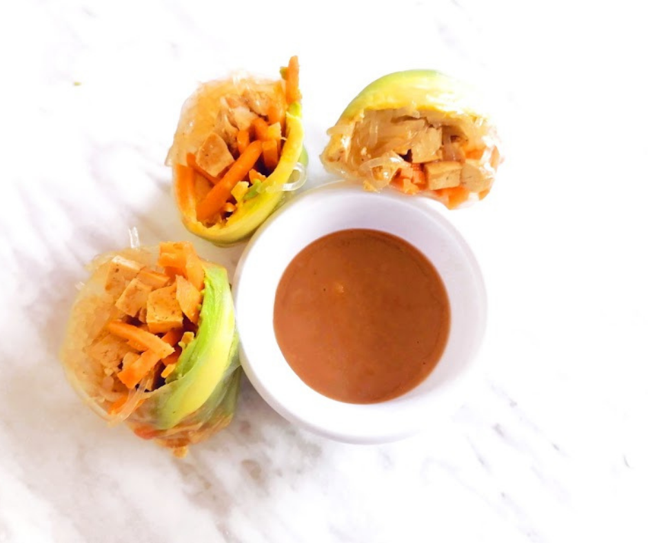 Spring Rolls con tofu BBQ Carmen Soreno